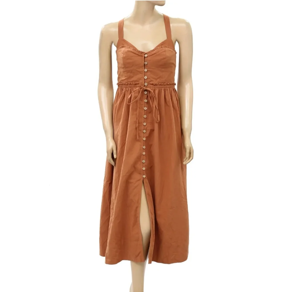 NWT Free People Cotton Midi Dress - Small Petite - Picture 4 of 15